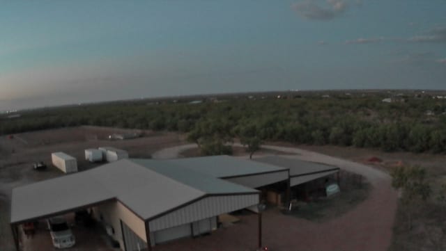 view of aerial view at dusk