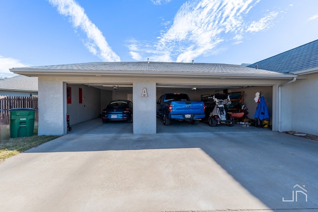 view of garage