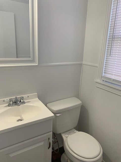 bathroom with vanity and toilet