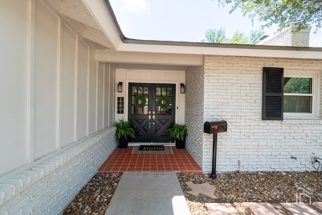 view of exterior entry with french doors