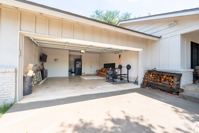 view of garage