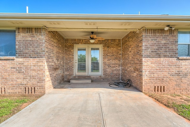 view of patio / terrace with a ceiling fan