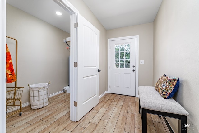 entryway featuring light hardwood / wood-style flooring