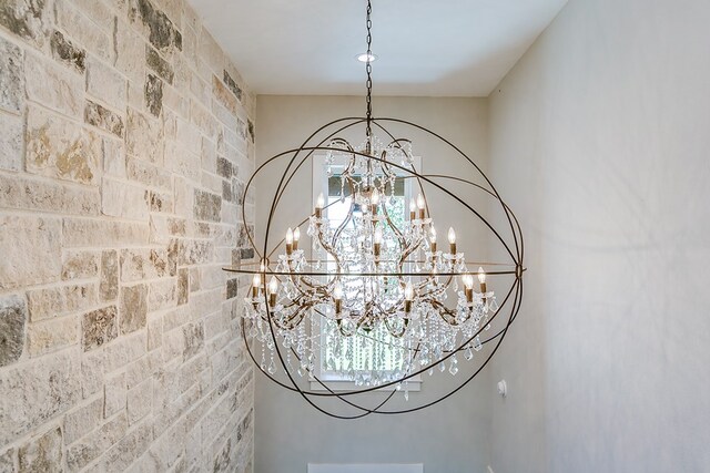 room details with a notable chandelier