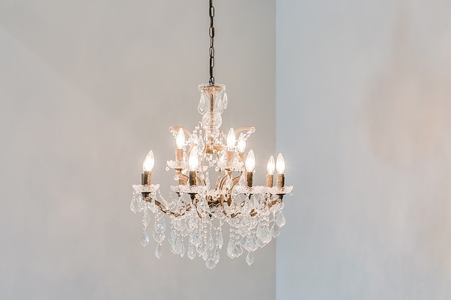 details with a notable chandelier