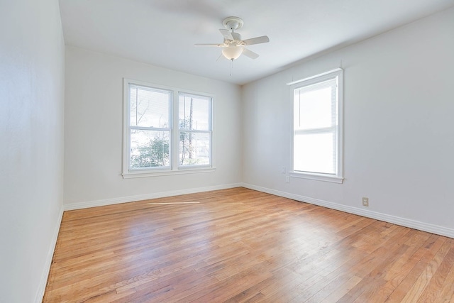 1221 Howard Ave, San Angelo, TX 76901 - empty room featuring plenty of natural light, light wood finished floors, and ceiling fan