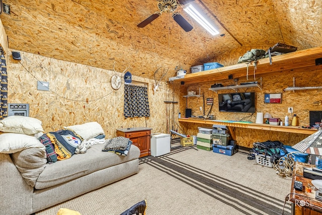 2713 Canyon Creek Dr, San Angelo, TX 76904 - carpeted bedroom with a workshop area and vaulted ceiling