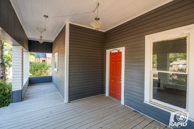 deck with covered porch