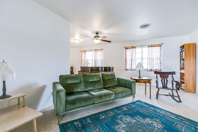 2645 A & M Ave, San Angelo, TX 76904 - living room featuring carpet floors and a ceiling fan
