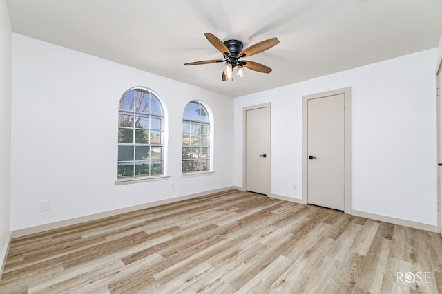 3853 Sandstone Rd, San Angelo, TX 76904 - unfurnished room with light wood-style flooring and a ceiling fan