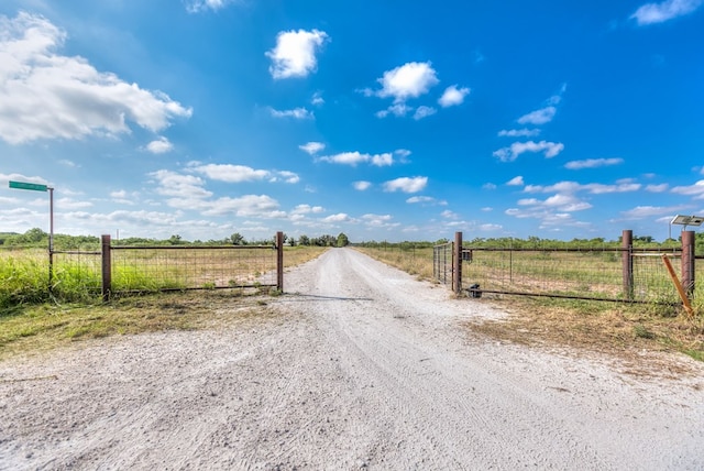 view of street with a rural view