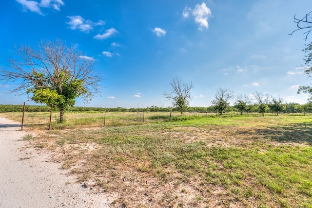 view of yard with a rural view