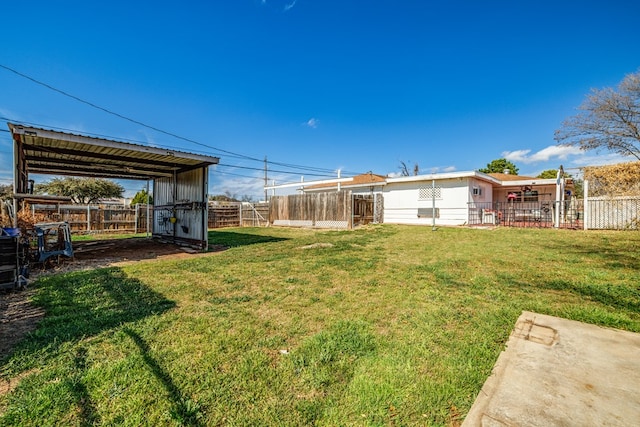 view of yard featuring fence