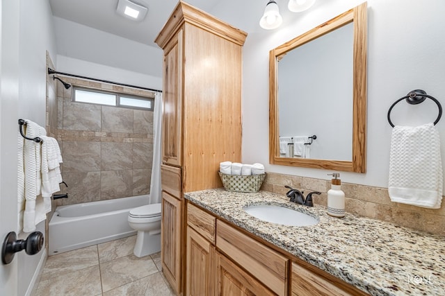 5292 Grey Wolf Ln, San Angelo, TX 76901 - full bathroom with vanity, shower / bathtub combination, and toilet