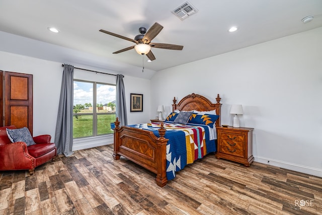 5292 Grey Wolf Ln, San Angelo, TX 76901 - bedroom featuring wood finished floors, recessed lighting, ceiling fan, and baseboards