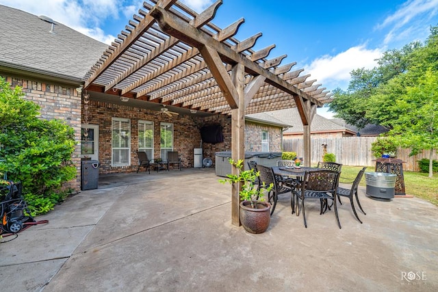 3122 Clearview Dr, San Angelo, TX 76904 - view of patio / terrace featuring outdoor dining space and a pergola