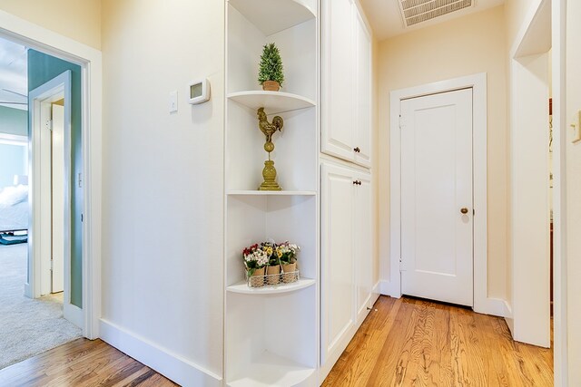 hall featuring light hardwood / wood-style flooring