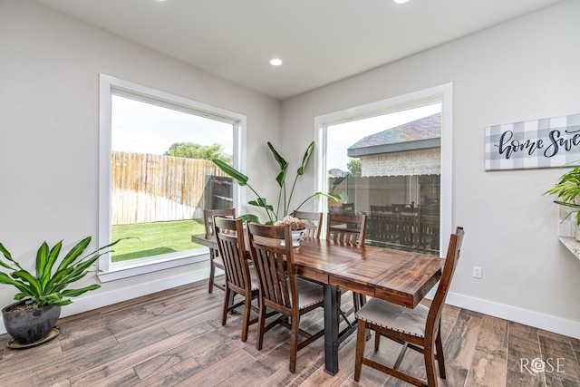 5949 Merrick St, San Angelo, TX 76904 - dining space with recessed lighting and wood finished floors