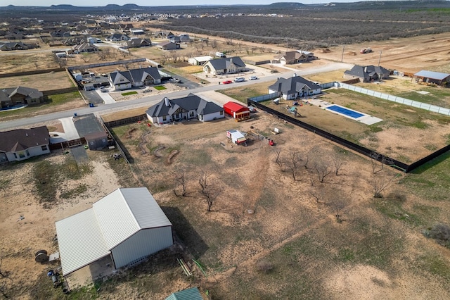 bird's eye view featuring a desert view