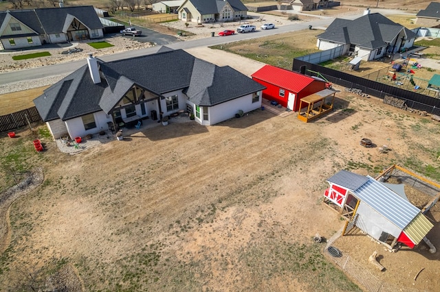 aerial view with a residential view