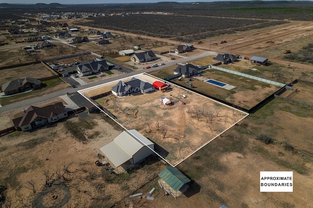 3536 Jaguar Trl, San Angelo, TX 76901 - overview of rural landscape with property parcel outlined and a desert landscape