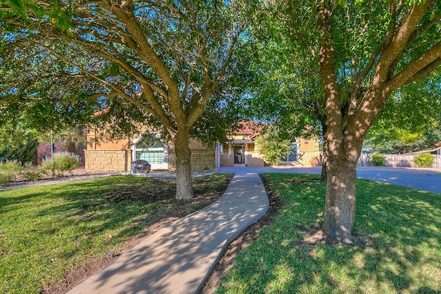 view of front of home with a front yard