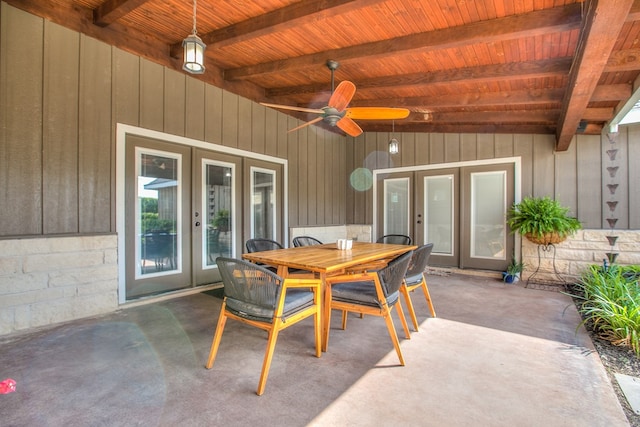 2030 Silver Creek Ct, San Angelo, TX 76904 - view of patio featuring french doors, ceiling fan, and outdoor dining space