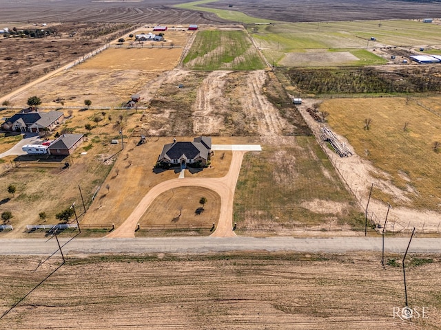 bird's eye view with a rural view