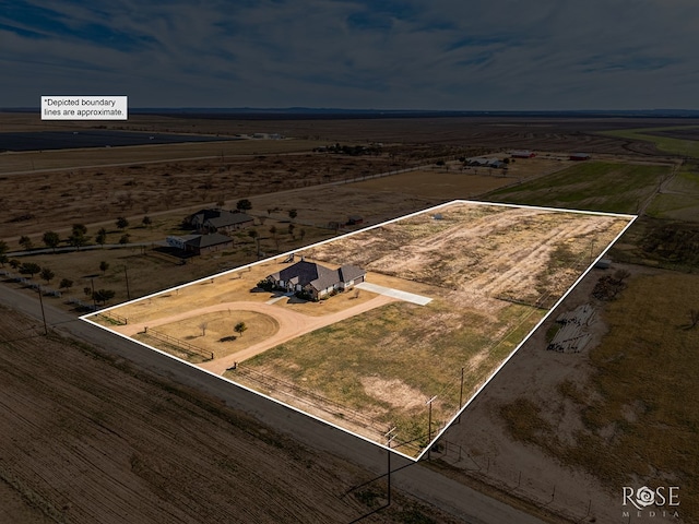 aerial view with a rural view