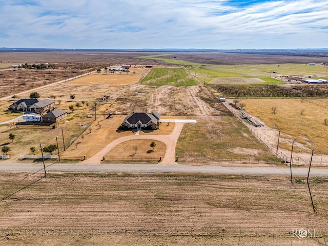 aerial view with a rural view