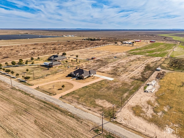 drone / aerial view with a rural view