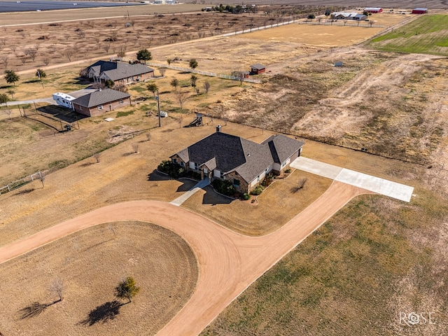 drone / aerial view with a rural view