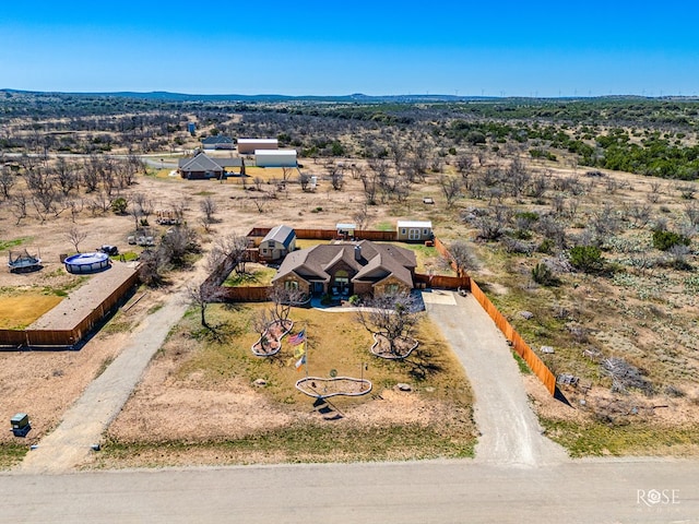 aerial view featuring a rural view