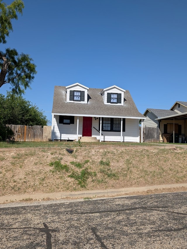 view of front of property with fence