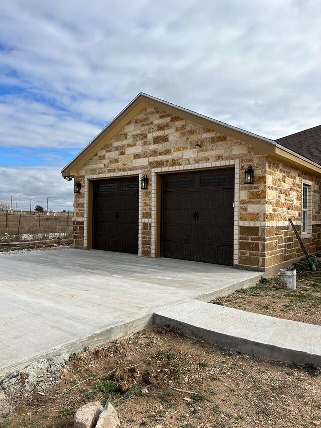 view of garage