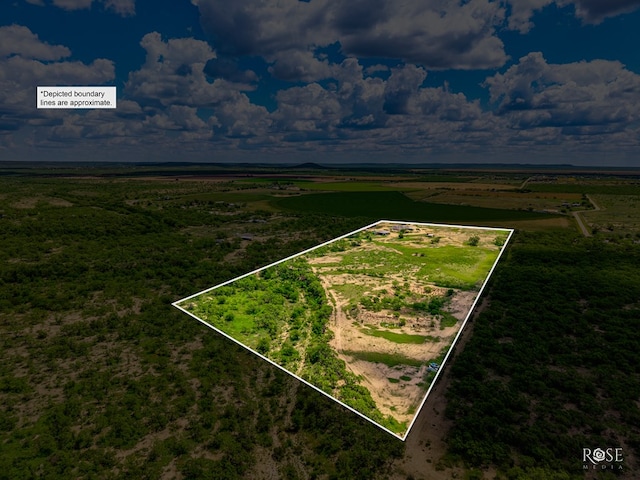 10581 Ballard Rd, San Angelo, TX 76901 - aerial view of sparsely populated area featuring property parcel outlined