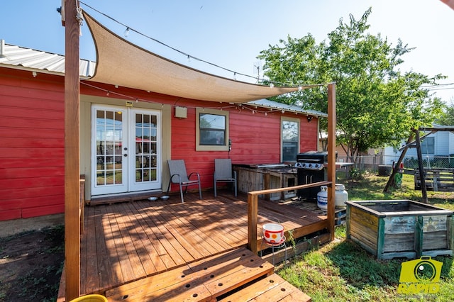 113 N Belaire Ave, San Angelo, TX 76905 - wooden deck featuring french doors