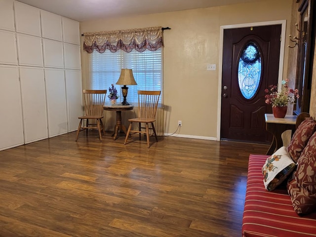 entrance foyer featuring dark hardwood / wood-style flooring