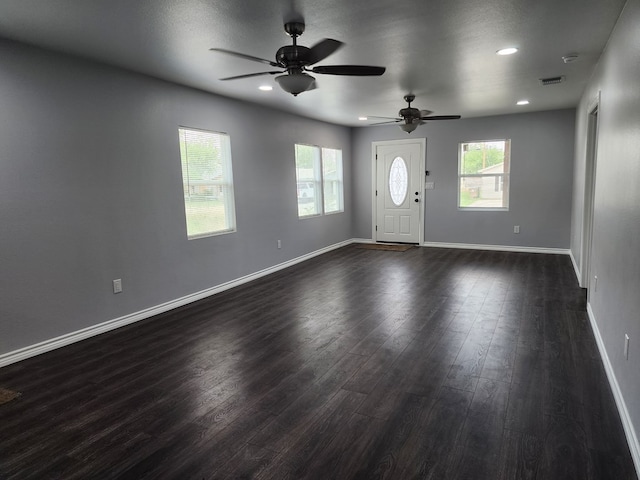 entrance foyer with dark wood-type flooring