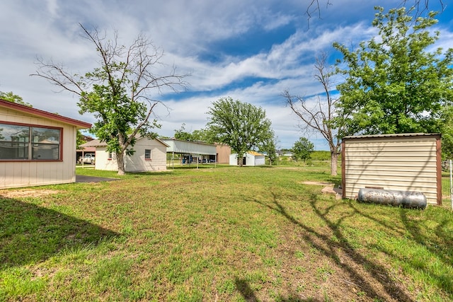 4302 Homestead Cir, Wall, TX 76903 - view of green lawn with an outbuilding