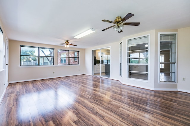 4302 Homestead Cir, Wall, TX 76903 - empty room with ceiling fan, wood finished floors, and baseboards