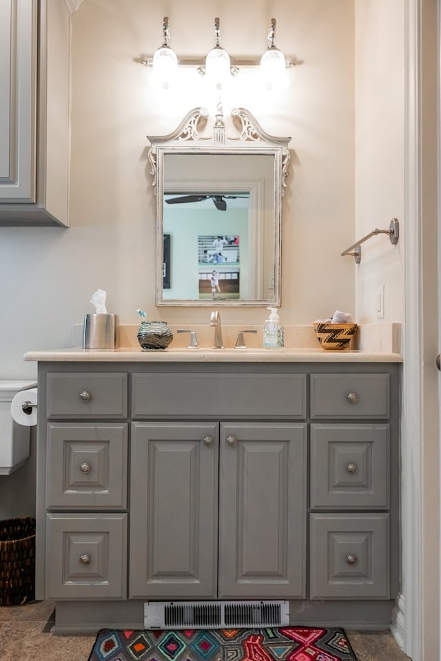 bathroom with visible vents and vanity