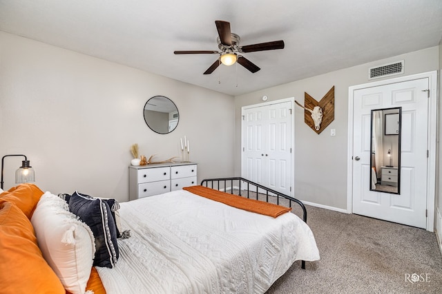 412 E Holmes Ave, Bronte, TX 76933 - carpeted bedroom with ceiling fan and a closet
