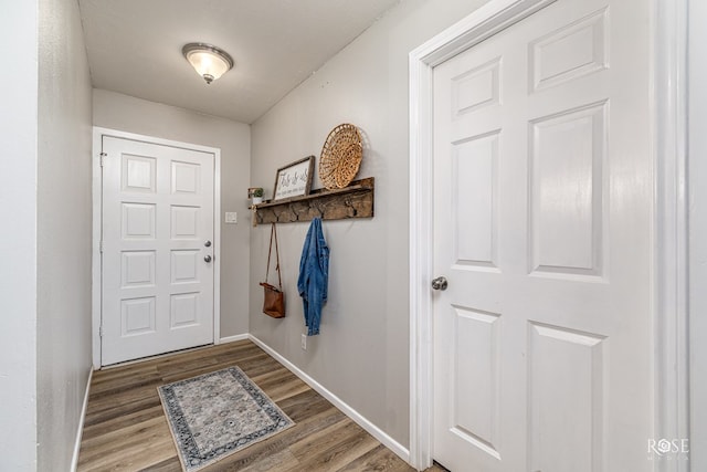 412 E Holmes Ave, Bronte, TX 76933 - doorway featuring wood finished floors and baseboards