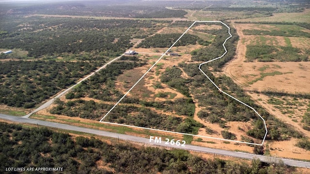 drone / aerial view with a rural view