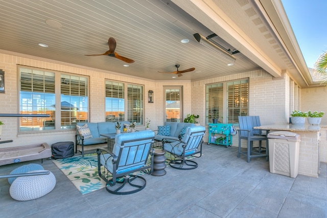 view of patio with an outdoor hangout area