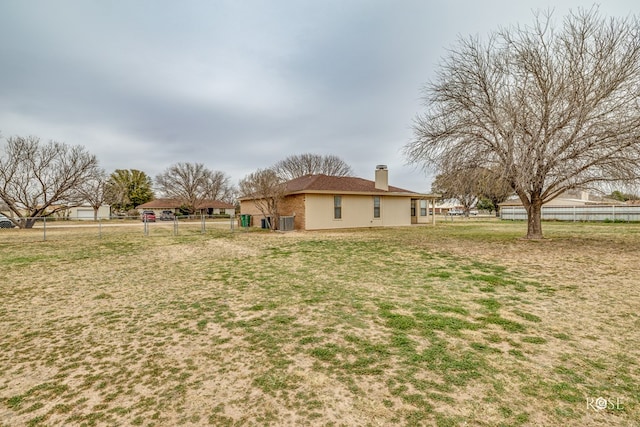 view of yard with fence