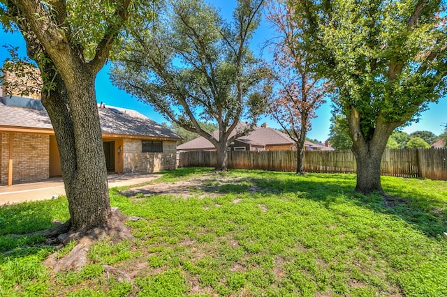 view of yard with a patio area