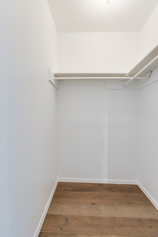 walk in closet featuring hardwood / wood-style floors