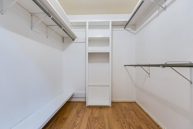 spacious closet featuring hardwood / wood-style floors